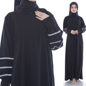 abaya trendy 2025 simpel lucu alwiyah bahan jetblack Saudi tangan mamset