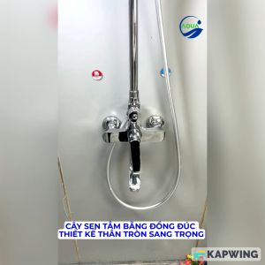 Bộ Sen Cây Tắm Đứng Nóng Lạnh AQUA T101 Chất Liệu Bằng Đồng Thau Củ Sen Nặng 2.2kg Siêu Bền Chống Bám Cặn Vôi