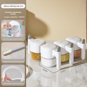 Kitchen Storage Set Seasoning Box High End Organizer Bottles Salt Pot Spice Bottle Condiment Jar Home Use Divided Bottle