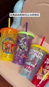 Bộ 4 Cốc Hút Nhựa Tái Sử Dụng Toy Story 4 Không Chứa BPA Cốc Uống Nước Hoạt Hình Chính Hãng Dành Cho Độ Tuổi Từ 14 Trở Lên