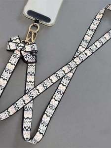 Ripple Butterfly Knot Phone Lanyard Crossbody Adjustable Necklace Durable Womens High End Back Clip Shell Premium Feel Hanging Chain