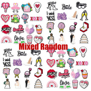 Mix Lover Groom Bride To Be PVC Wedding Garden Shoe Buckle Charms DIY Clogs Accessories Fit Xmas Valentines Day Adult Bracelet
