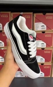 Sepatu Vans Knu Skool Black & White Sneakers untuk Pria & Wanita 100% Original