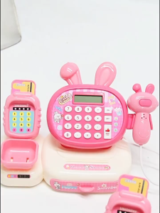 Cashier Machine Toys Big Size Cartoon Pretend Play Set Simulated Supermarket Cash Register Mainan