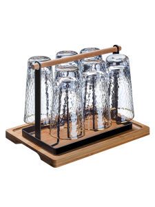 ชั้นวางแก้วชั้นวางของใช้ในบ้านห้องนั่งเล่นสร้างสรรค์ชั้นเก็บของที่นิยมในโลกออนไลน์ชั้นแขวนคว่ำแก้วน้ำชั้นวางระบายน้ำพร้อมถาด