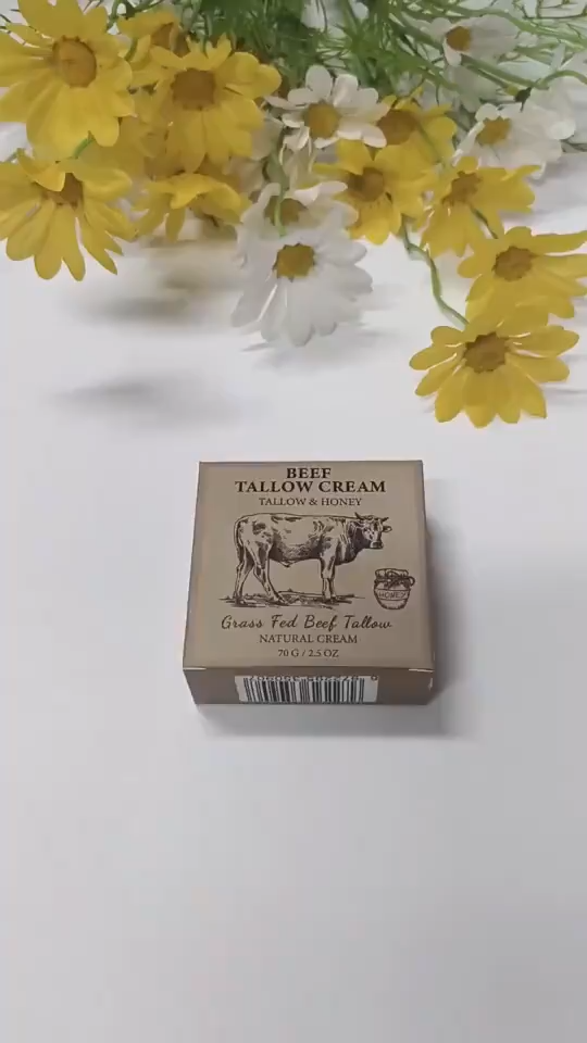 Beef Tallow Natural Grass Fed Beef Tallow Moisturizer Original 70g Honey Balm Face Moisturizer