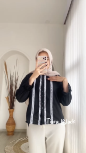 TIARA SHIRT - FLOTTILICIOUS / Atasan Wanita Bordir Cantik Casual Termurah Korean Style Outfit Kondangan Hijab
