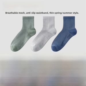 MiiOW | Mens Spring Autumn Thin Short Socks Breathable Anti-Odor Sweat Absorbent Boat Socks Casual Business Cotton Nylon Blend Socks