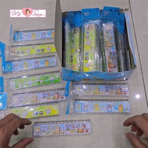 Thước kẻ xếp hình và mê cung viên bi dài 15 cm văn phòng phẩm cho bé Thế Vinh Store
