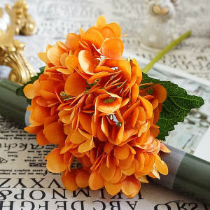 SMR | 1Pc Artificial Silk Hydrangea Flower Wedding Bridal Bouquet Home Room Table Vase Ornament Yard Party Holiday Accessory DIY Gifts