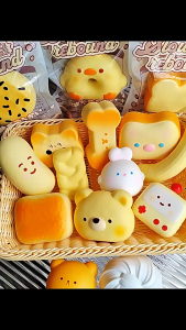 [Ready Stock] Bread Toy Soft Fidget Toy | Childrens toys for relaxation sensory fun and stress relief realistic bread design cute stress relief pinch toys