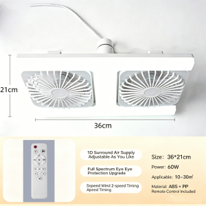 New led Double Fans Light Smart LED Ceiling Fans with Dimmable Light AC85-260V Modern led Fan Lamps 60W led Ceiling Fan Lighting