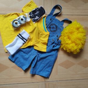 Yellow Man Dance Costume Performance Cute Simple Hip Hop Style Childrens Outfit Cotton And Spandex Blend for Girls And Boys