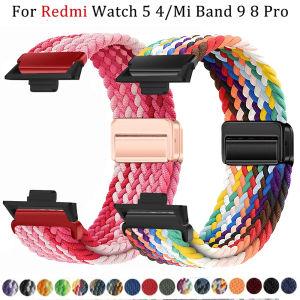 Magnetic Braided Nylon Loop Band for Xiaomi Redmi Watch 5 4 Strap Adjustable Sport Replacement Correa Bracelet Mi Band 9 8 Pro