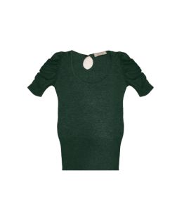 Áo kiểu ZARA dệt kim tay nhún cổ tròn sâu 096