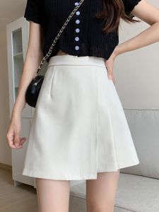 Pear Shapes High Waist A- line Skirt Spring/Summer Plus Size Plus Size Ladies Slimming Sense of Design Pleated Short Pantskirt Hip Wrapping Skirt