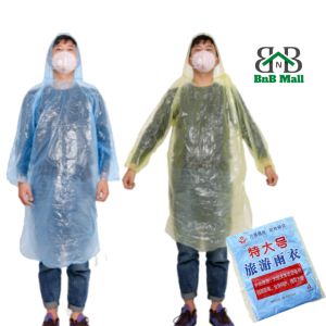 BnB Mall One time use outdoor waterproof long rain wear one piece raincoat emergency plastic rain jacket Baju Hujan Plastik ALL-RNCT/1T