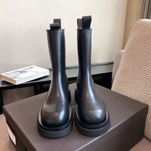 NUDIZHEN | Leather Thick Soled British Style Couple Boots