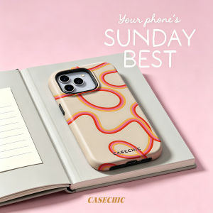 Potdemiel | Retro Rainbow Line For Case For iPhone 17 16 15 Pro Max TPU Anti-Scratch Outer Shell Raised Screen CaseChic