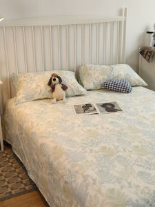 Thickened Pure Cotton Flannel Bed Sheet Single Piece Durable Farmhouse Style Teenage Girl  Style Bedding Cover