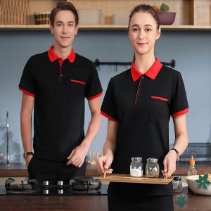 [COD]Catering Uniform for Men Women Waiter Uniform Summer T-shirt Short Sleeve Work Uniform Polo Uniform for Hotel Restaurant Work Hotel Waiter Uniform Waiter Work Clothes M-XXL