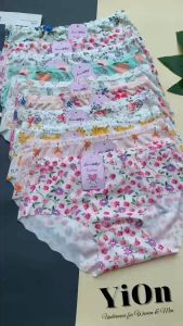 Quần lót su gân 023 lưng chun in hình hoa lá hoạt hình dễ thương QS023 YiOn Underwear