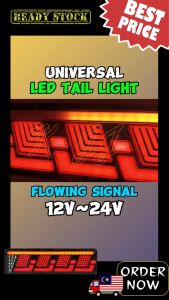 Lampu Belakang LED 12V/24V Gabungan Lampu Jalan Isyarat Universal Lori Treler Trak Bas