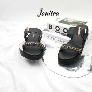 JANITRA OFFICIAL SHOP/ Amanda Sandal Platform Ban Dua Gesper Rantai Model Korean Style
