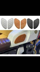 2Pcs Retro Motorcycle Cafe Racer Gas Fuel Tank Rubber Sticker Protector Knee Tank Pad Grip Decal 2026 NEW