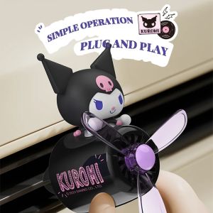 ท่าเรือเครื่องปรับอากาศกลิ่นน้ำหอมรถยนต์ Kuromi ใหม่ของขวัญวันเกิดผู้หญิงตกแต่งเต้ารับสำหรับเด็กผู้หญิง Hiasan Mobil