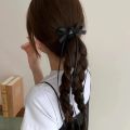 ผู้หญิงผม Tie หวานบัลเล่ต์สไตล์เงินดอกไม้ Bow Streamer ผมคลิปหางม้าคู่ Headwear ขนาดเล็กคลิปอุปกรณ์เสริมผม. 