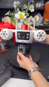 V380 Pro CCTV Lensa Tiga mendukung WIFI/4G 12MP Ultra HD Mode Malam cctv wifi sambung ke hp outdoor waterproof Secara Otomatis Mendeteksi Alarm Yang Tidak Normal panorama 360° Warna Deteksi Gerak AI