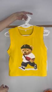Áo in chú gấu - chất vải cotton tàu --dành cho bé từ 16-42 kg