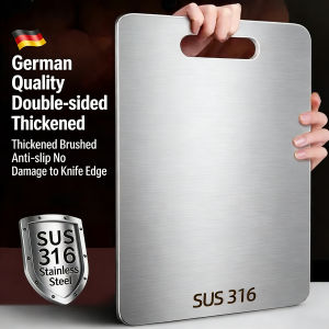 Titanium Cutting Boards for Kitchen Stainless Board 304 Steel Thickened Double Sided Food Grade Portable Fruit Meat Chopping