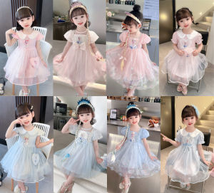 Công Chúa Elsa Đầm Bé Gái Tay Ngắn Mùa Hè Phong Cách Mới Em Bé Elsa Đầm Quần Áo Trẻ Em Đầm Công Chúa Nhỏ Trang Phục