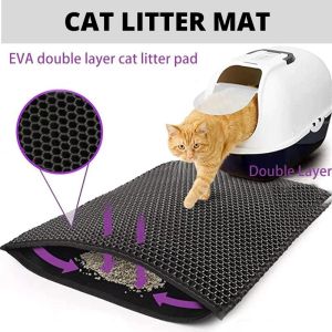 Pet Cat Litter Mat Waterproof EVA Double Layer Cat Litter Trapping