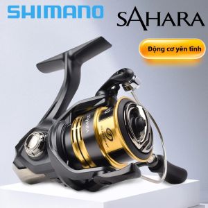 Máy Câu Cá Quay Shimano Sahara Tỉ Số Truyền 5.0:1/6.2:1 Cuộn Dây Kim Loại Lực Kéo 3-11KG Dùng Cho Câu Cá Nước Mặn - Từ Sông Đến Biển