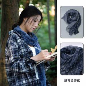 Khăn Choàng Vải Lanh Xếp Ly Phong Cách Dân Tộc Cổ Điển 2025 Khăn Choàng Lụa Sa Mạc Thời Trang Khăn Choàng Nữ Khăn Choàng Cổ