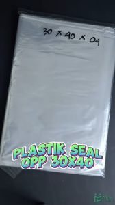 Plastik Seal OPP 30x40x04 (100 lembar) / Plastik Lem 30 x 40 x 04 Bening Rekat Kaos Baju Kemeja Celana Jaket