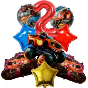 Hasbro | Blaze Monster Birthday Decoration Balloons Paper Plate Napkins Tablecloth Kids Boys Baby Shower Machines Race Car Party Supplies