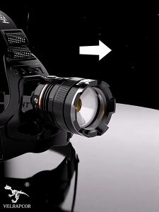 SMILINGSHARK K255B Senter Kepala LED Senter Kepada Zoom Cahaya Putih dan Sensor Gerak Super Terang Dapat Diperbesar USB Dapa