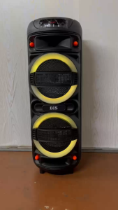 BIS-8868 Trolley Rechargeable Bluetooth Outdoor Boomboxes Wireless FM Audio Speaker Portable Radio With Microphone Speaker