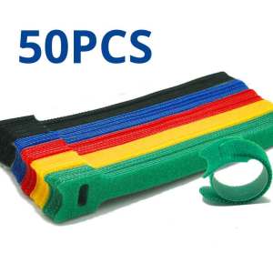 50/100PCS Detachable Cable Ties Colored Plastics Reusable Cable Ties Nylon Loop Wrap Zip Ttype Cable Tie Wire Bandage Tie