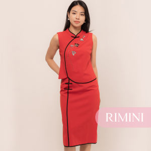 RIMINI - Set Wanita Rok Span Cheongsam Flower Beads  Size XS-XL - MeiJia Set CC30524-CC30161