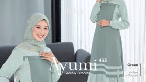 BAJU DRESS GAMIS REMAJA & WANITA DAILY OUTFIT ETHICA AYUMI 433 GREEN