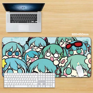 Cute Hatsune Miku Anime Gaming Desk Mat Non-slip Rubber Mouse Pad for Laptop & Gaming Use