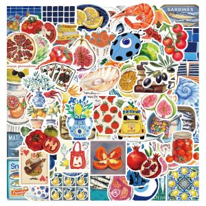 100PCS Cartoon Mediterranean Fresh Stickers Luggage Decoration Stationery Notebook Reward Waterproof Stickers