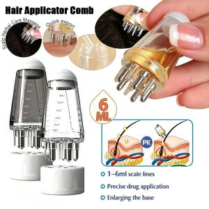 KEBIDU Hair Oil Applicator Comb Scalp Massage Roller Ball Dispenser 6ml Capacity For Herbal Liquid Essence Root Nourishing Device