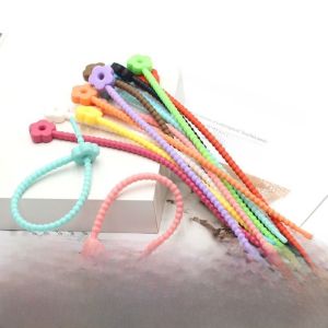New Arrival Colored Flowers Silicone Cable Tie Multifunctional Storage Tie Rope DIY Keychain Bag Jewelry Pendant Accessories