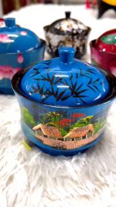 Hủ sâm sơn mài cao cấp Thanh Bình Lê size 10x11 cm đựng bánh kẹo mứt vật dụng nhỏ trang trí bàn kệ nhà cửa văn phòng quà tặng ý nghĩa